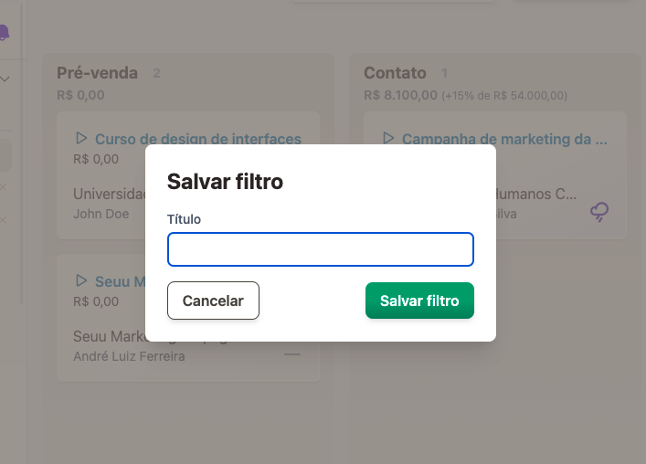 Salvar filtro