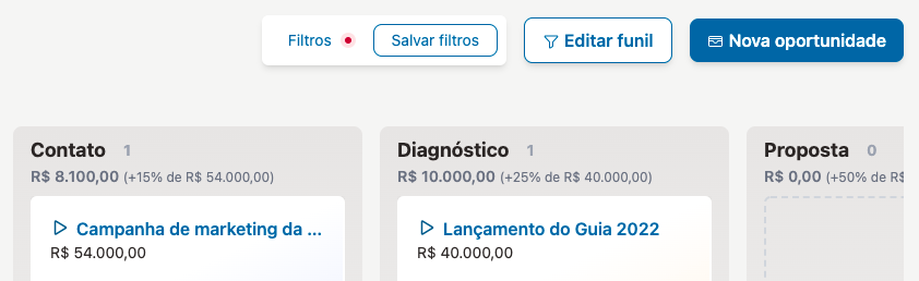 Botão "Criar oportunidade"